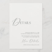 Sage Green Fine Art Marble Wedding Details Card 招待状 (正面)