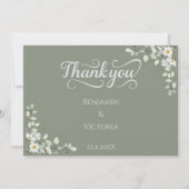 Sage Green Floral サンキューカード (正面)