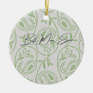 Sage green floral セラミックオーナメント