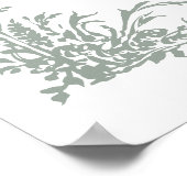 Sage Green Floral Arch Garden Wedding Welcome  ポスター (角)