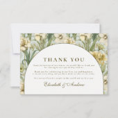 Sage Green Floral Arch Wedding サンキューカード (正面)