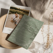 Sage Green Floral Boho Botanical Modern Wedding 招待状