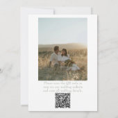 Sage Green Floral Boho Chic Photo QR Code Wedding 招待状 (裏面)