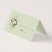Sage Green Floral Botanical Wedding | Place Card (正面)
