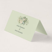 Sage Green Floral Botanical Wedding | Place Card (裏面)