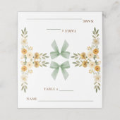 Sage Green Floral Bow Tent Card Place Setting プレイスカード (外部開封)