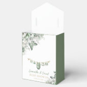 Sage Green Floral Butterfly Thank You フェイバーボックス (オープン)