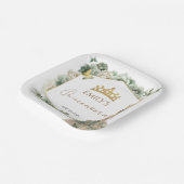 Sage Green Floral Butterfly Tiara Quinceañera ペーパープレート (傾斜あり)