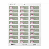  sage green floral cat 返信先住所ラベル ラベル (フルシート)