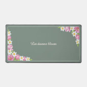 Sage Green Floral Custom Quote Desk Mat デスクマット (正面)
