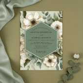 Sage Green Floral Elegance Wedding 招待状