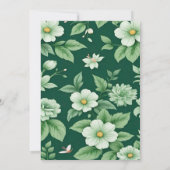 Sage Green Floral Elegant Botanical Garden 招待状 (裏面)