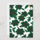 Sage Green Floral Elegant Botanical Greenery Gold 招待状 (裏面)