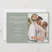 Sage Green Floral Greenery String Lights Photo サンキューカード (裏面)