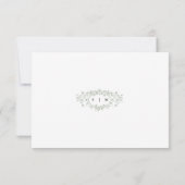 Sage Green Floral Line Art Wedding Response Card 出欠カード (裏面)