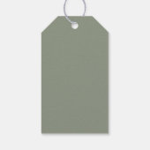 Sage Green Floral Old Money Monogram Crest Wedding ギフトタグ (裏面)