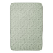 Sage Green Floral Pattern  バスマット (正面縦)