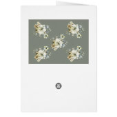 Sage Green Floral Photo Wedding Thank You (裏面)