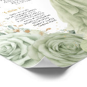 Sage Green Floral Princess and Frog Seating Chart ポスター (角)