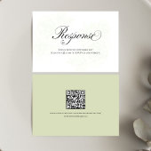 Sage Green Floral QR Code Wedding RSVP Script