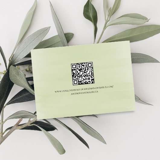 Sage Green Floral QR Code Wedding RSVP Script
