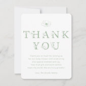 Sage Green Floral Thank You Card | Baby Shower サンキューカード (正面)