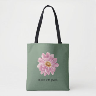 Sage green floral tote  トートバッグ