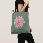 Sage green floral tote  トートバッグ (クローズアップ)