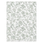 Sage Green Floral Vintage Toile Pattern  テーブルクロス (正面)