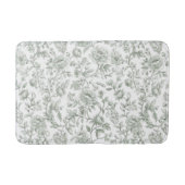 Sage Green Floral Vintage Toile Pattern  バスマット (正面)