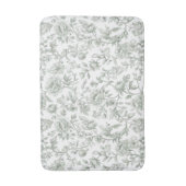Sage Green Floral Vintage Toile Pattern  バスマット (正面縦)