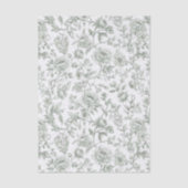 Sage Green Floral Vintage Toile Pattern  薄葉紙 (正面)