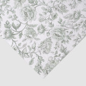 Sage Green Floral Vintage Toile Pattern  薄葉紙 (詳細)