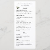 Sage Green Floral Wedding Cocktail and Wine List | メニュー (正面)