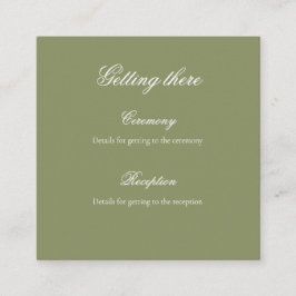 Sage Green Floral Wedding Gift Tag エンクロージャーカード