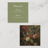 Sage Green Floral Wedding Gift Tag エンクロージャーカード (正面/裏面)