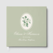 Sage Green Floral Wedding Guest Book ゲストブック (正面)