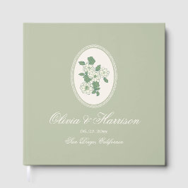 Sage Green Floral Wedding Guest Book ゲストブック