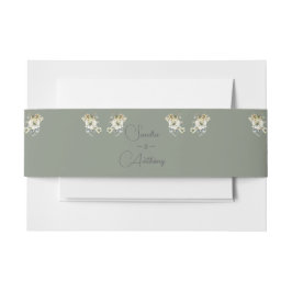 Sage Green Floral wedding invitation  Belly 招待状ベリーバンド