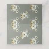 Sage Green Floral Wedding Place Card プレイスカード (内部開封)
