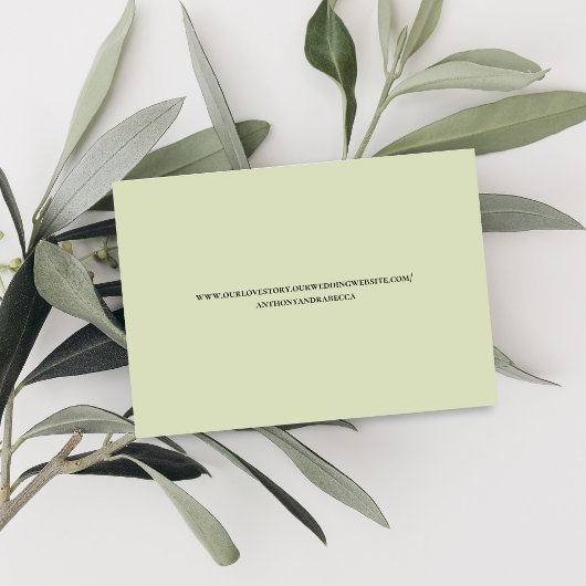 Sage Green Floral Wedding QR Code RSVP Insert