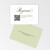 Sage Green Floral Wedding QR Code RSVP Insert
