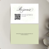 Sage Green Floral Wedding QR Code RSVP Insert
