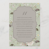 Sage Green Floral Wedding Seating Chart Card 招待状 (正面)