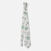 Sage Green Floral Wedding Tie ネクタイ (裏面)