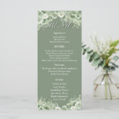 Sage Green Floral Wreath Wedding Reception Menu メニュー (スタンド正面)