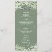 Sage Green Floral Wreath Wedding Reception Menu メニュー (正面)
