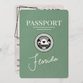 Sage Green Florida Passport日付の保存 セーブザデート