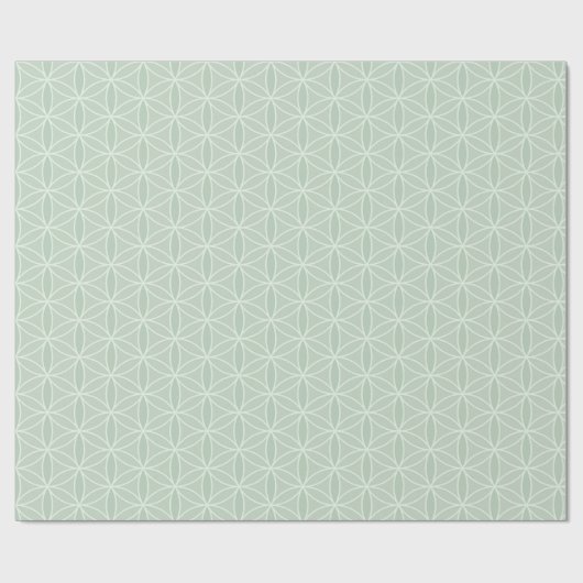 Sage Green Flower of Life Wrapping Paper ラッピングペーパー (フラット)
