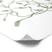 Sage Green Foliage Frame Baptism Welcome ポスター (角)